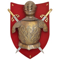 Vintage Decorative Knight's Armour on a Shield, Wall Decoration