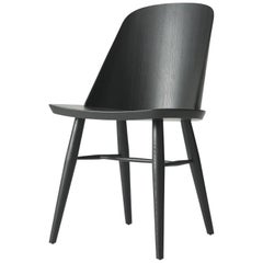 Synnes Dining Chair by Falke Svatun, Black Ash, Swappable Glides