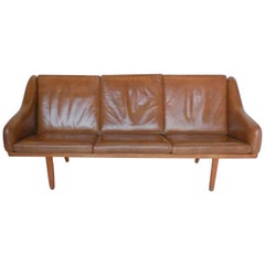 Danish Leather Sofa by Poul Volther