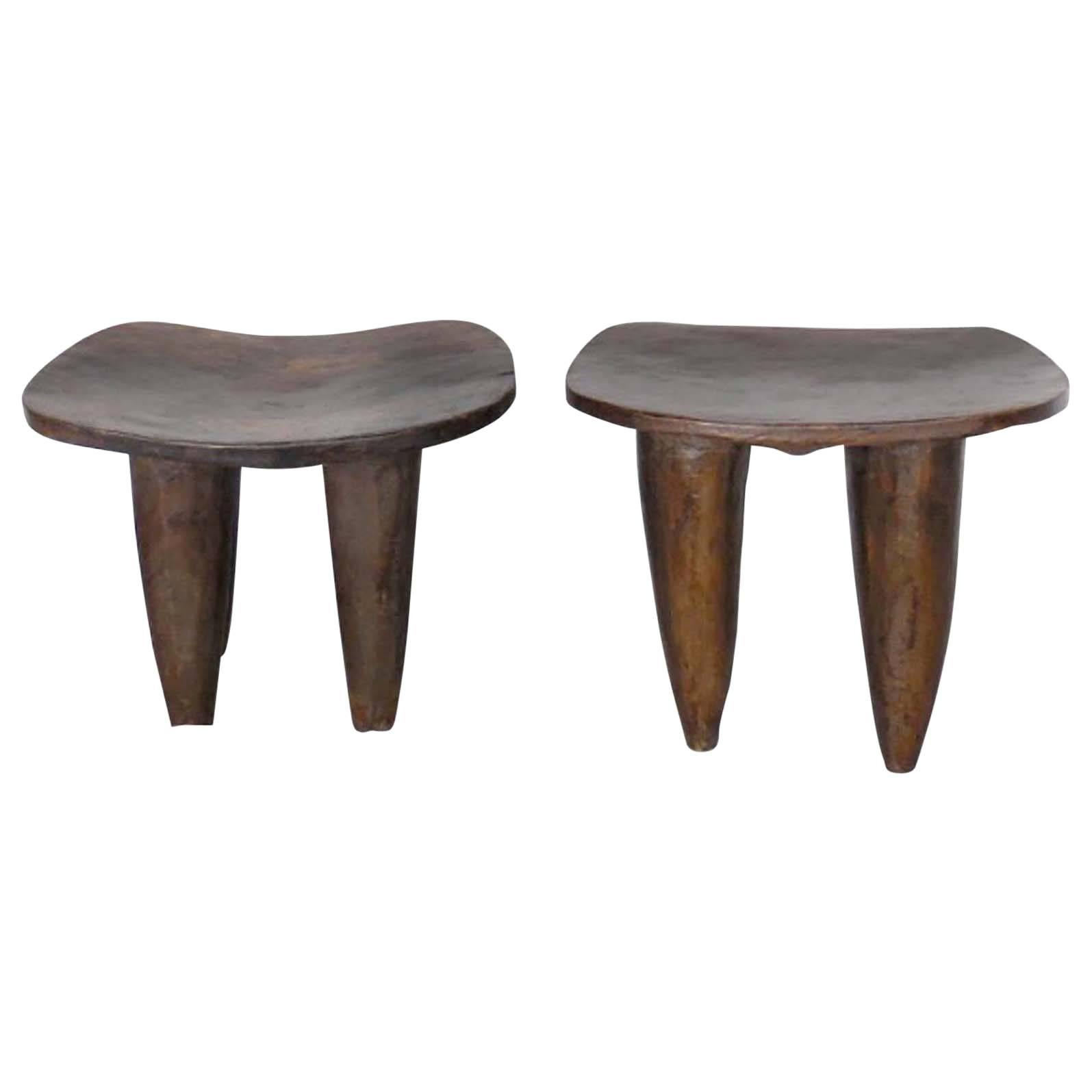 Tribal Hand-Carved Stools from Mali