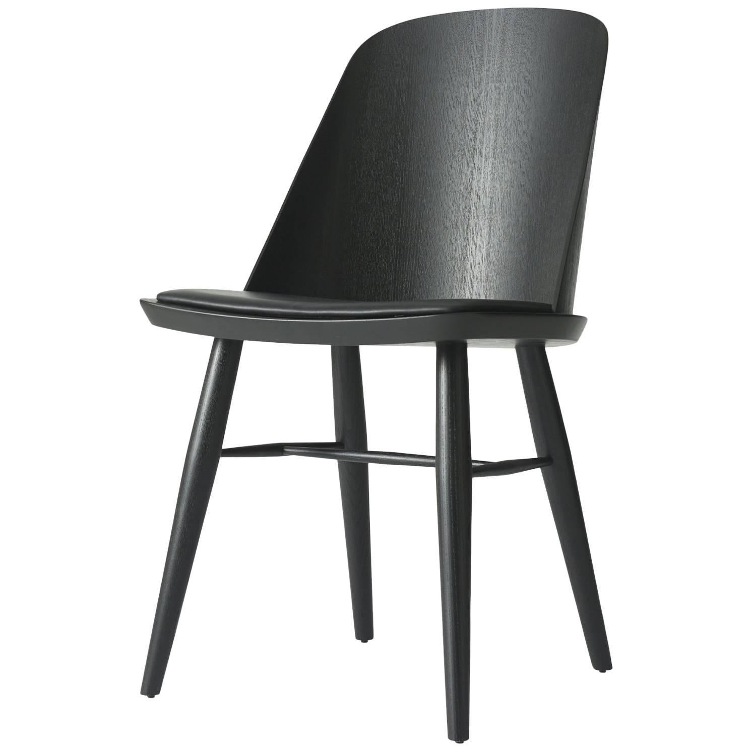 Synnes Dining Chair by Falke Svatun, Black Ash / Black Leather
