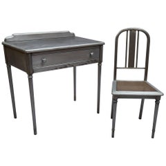 Industrial Brushed Steel Simmons Sheraton Series Vanity Desk Set
