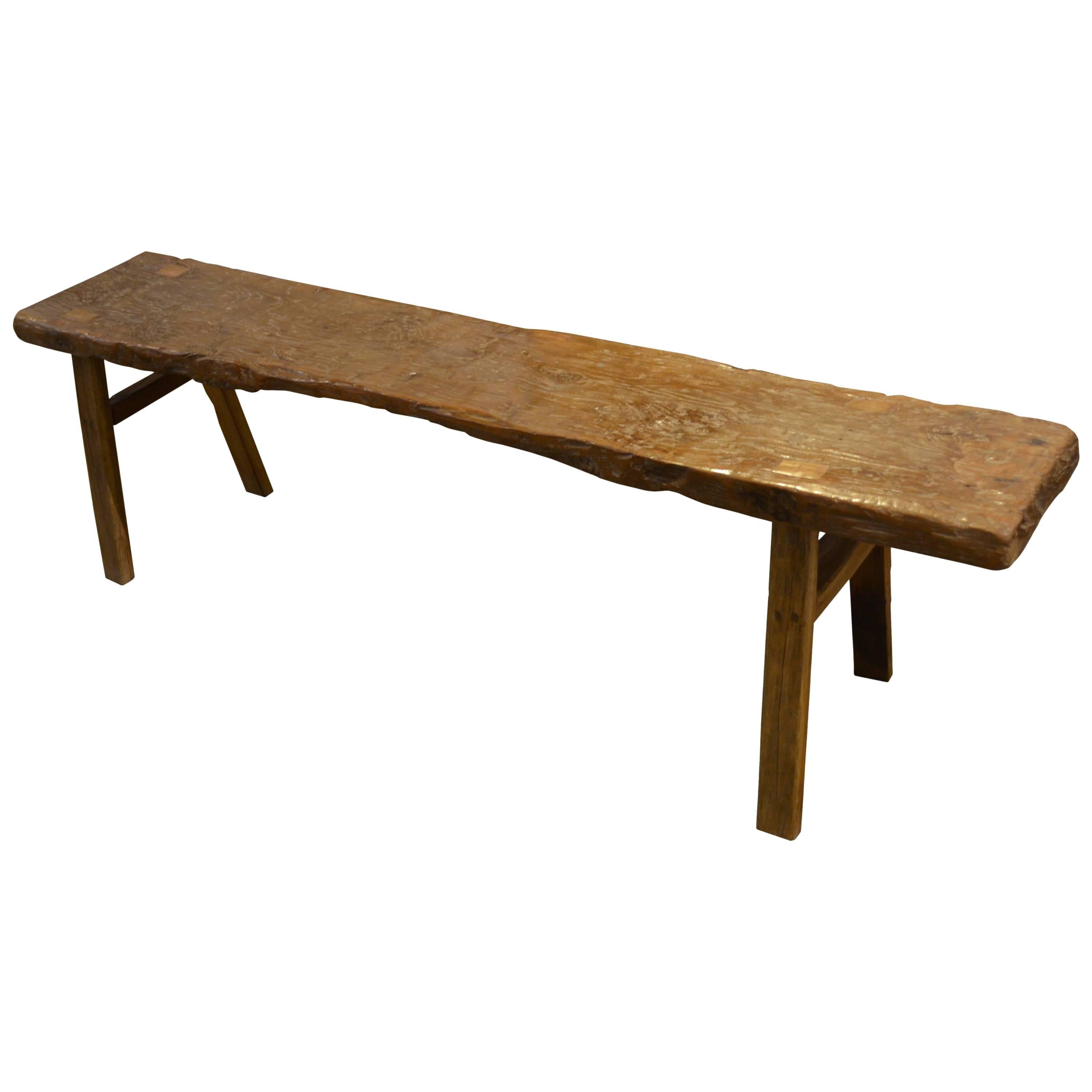 Andrianna Shamaris Teak Wood Wabi-Sabi Bench