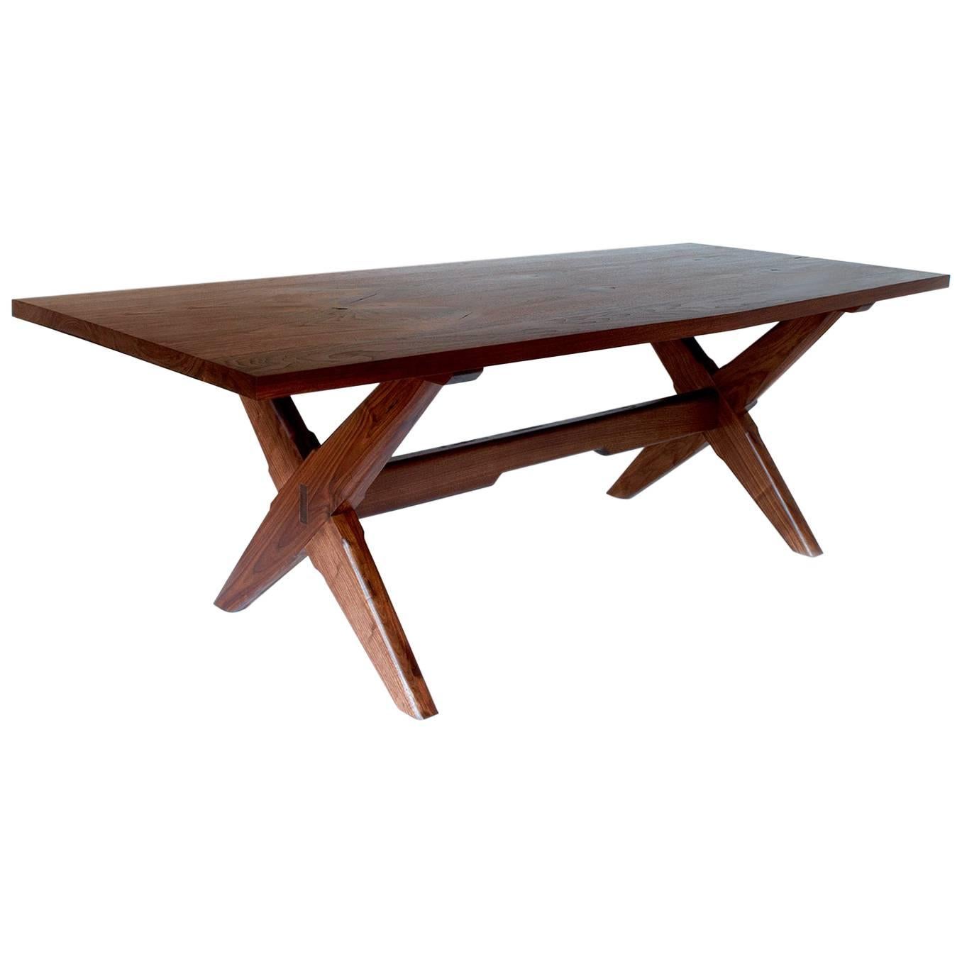 Founders Dining Table by Fern, a Modern Sawbuck Style Dining Table For Sale