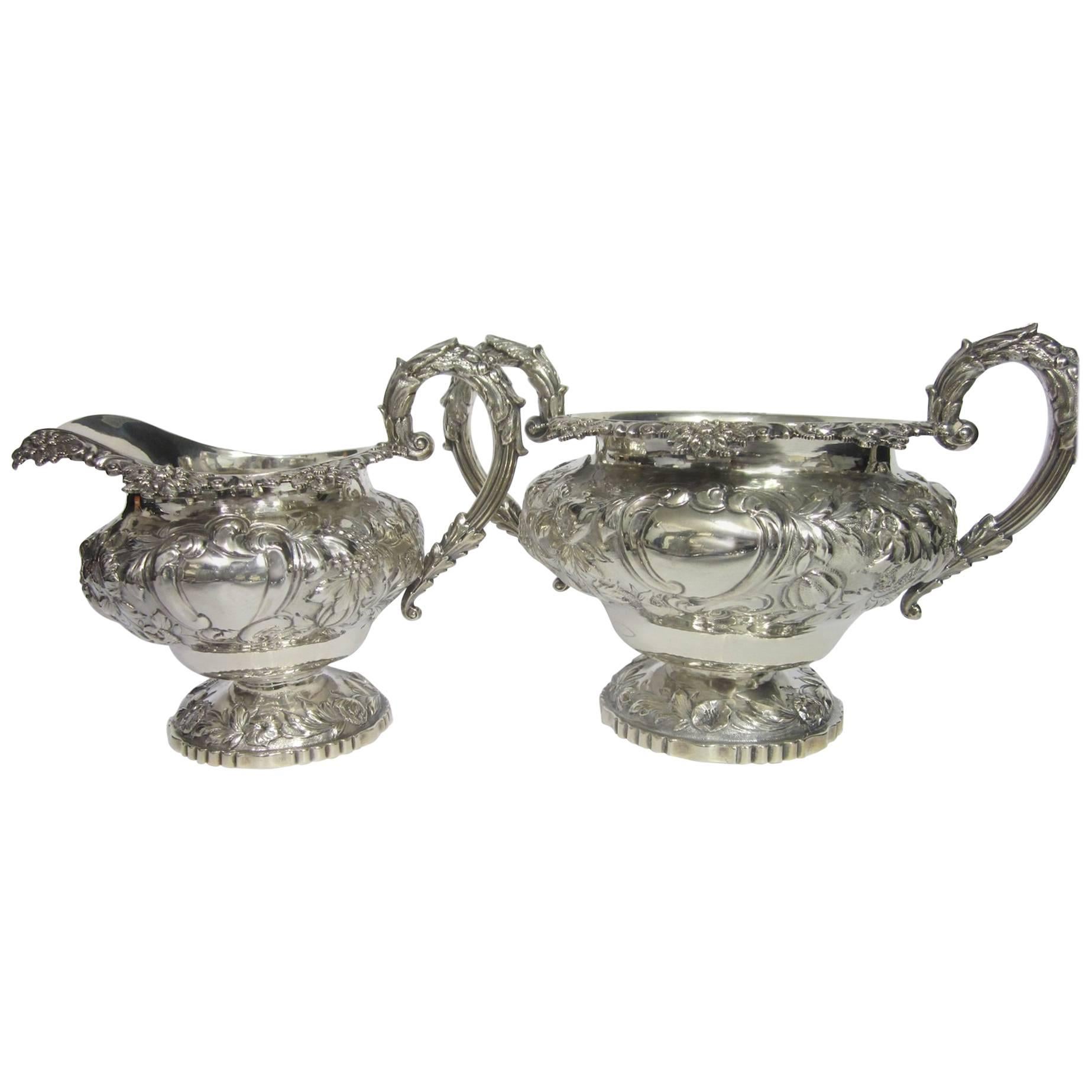 George IV Sterling Silver Sugar Bowl and Cream Jug