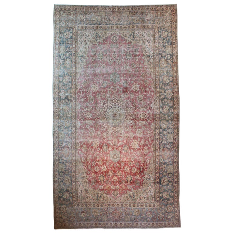 Antique Persian Kashan Rug For Sale at 1stdibs