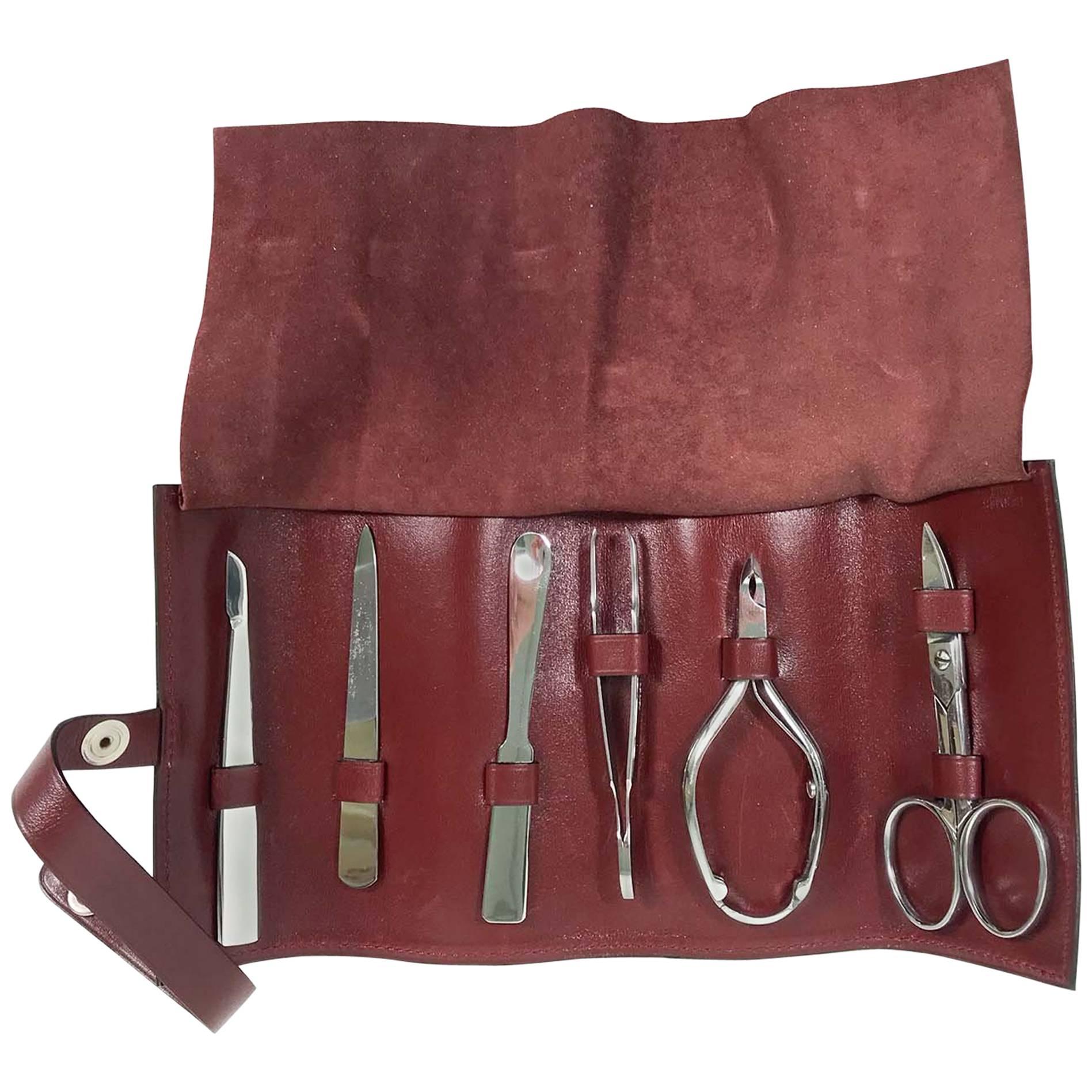 Hermès Manicure Set with Leather Case For Sale