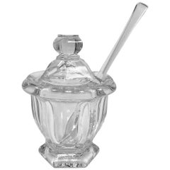 Vintage Baccarat Crystal Jam Jar with Spoon