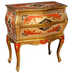 20th Century Italian Lacquered, Gilt and Painted Dresser
