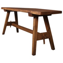 Antique 19th Century French Oak Trestle Table