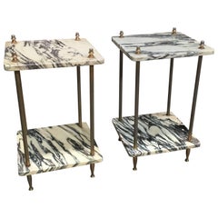 Pair of Marble Etageres, France, 1950s