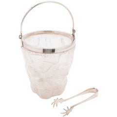 Glass and Silver Plated Ice Bucket, circa 1930