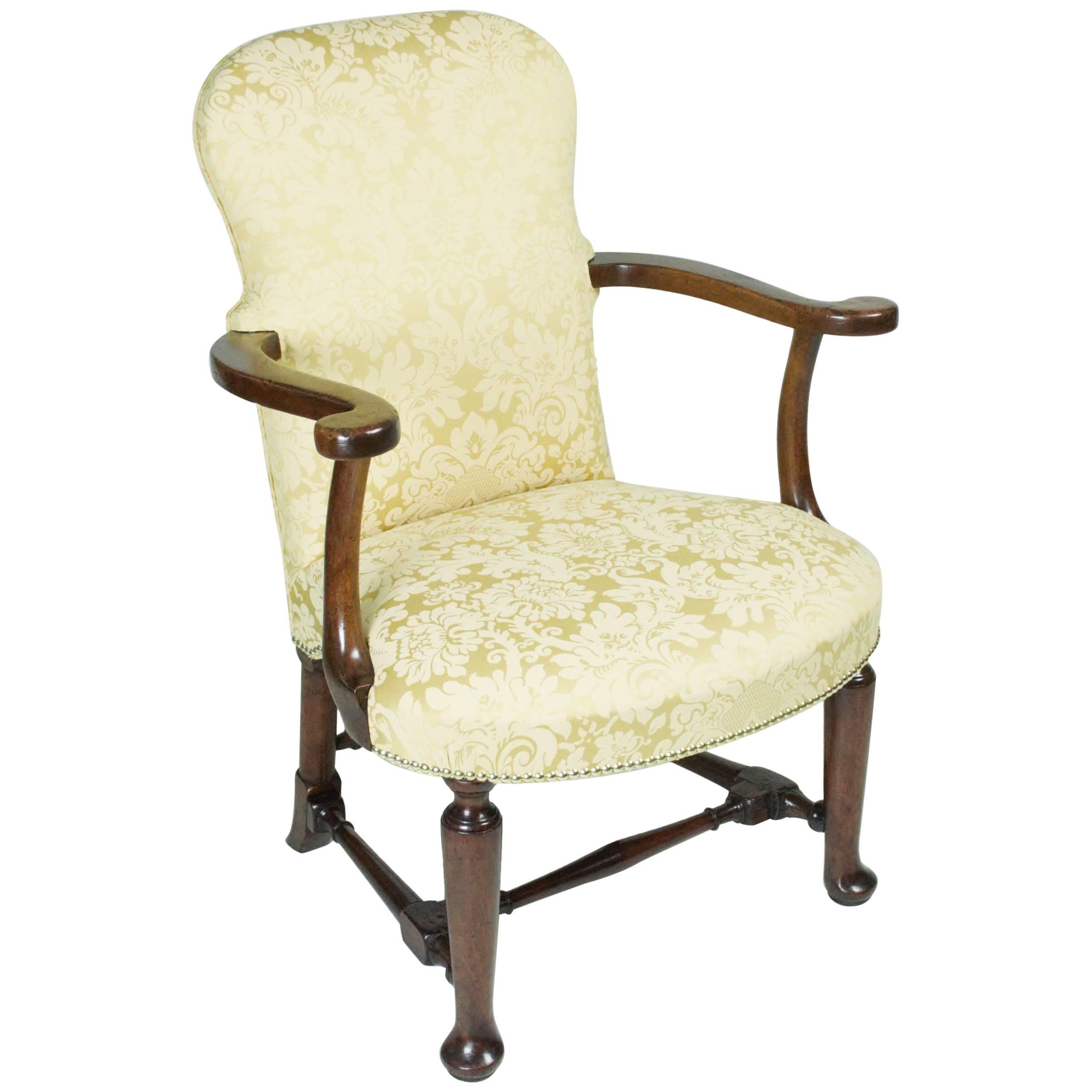 George II Walnut Upholstered Armchair For Sale