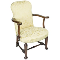 George II Walnut Upholstered Armchair