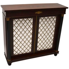 Antique Regency Style Mahogany Grill Front Cabinet