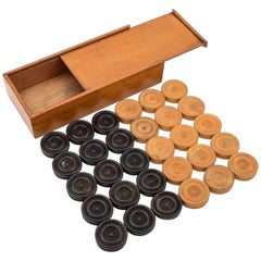 Antique Edwardian Draughts/Backgammon Counters, circa 1905