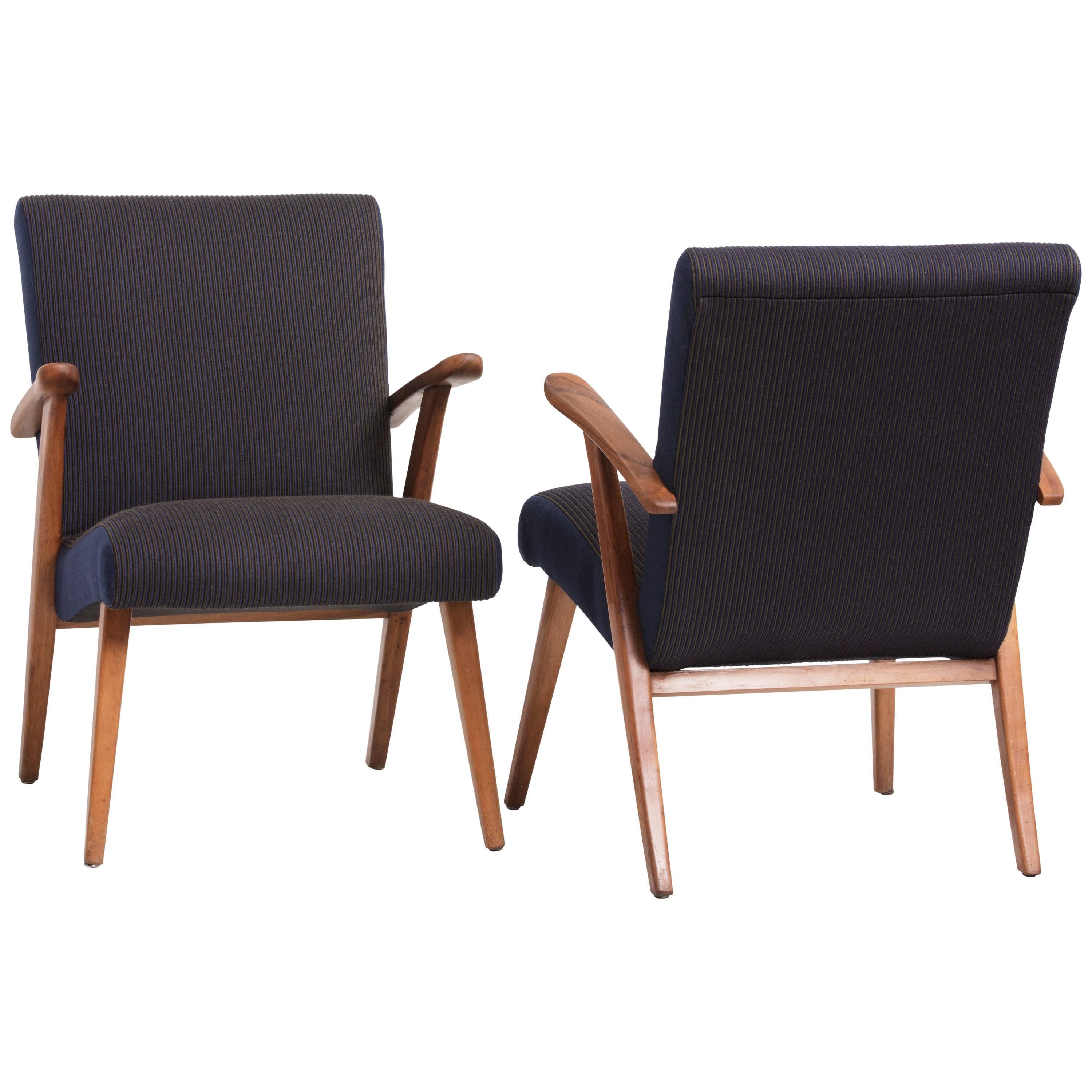 Pair of Danish Easy Chairs, 1940s For Sale
