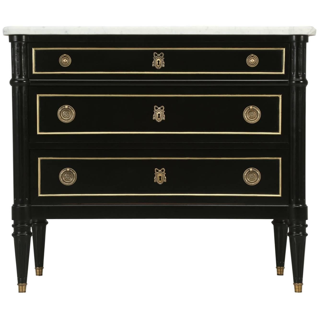 French Jansen Inspired Ebonized ‘Black’ Commode or Chest of Drawers