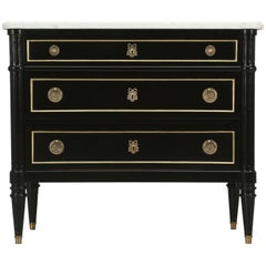 French Jansen Inspired Ebonized ‘Black’ Commode or Chest of Drawers