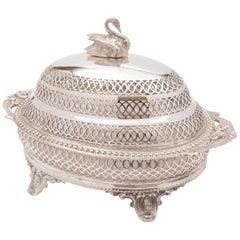 Antique Victorian Silver Plated Butter Dish, circa 1890