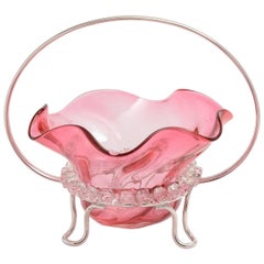 Edwardian Cranberry Glass Sugar Dish, circa 1910