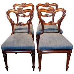 Set of Four William IV Rosewood Dining Chairs