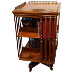 Edwardian Walnut Revolving Bookcase