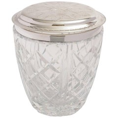 Heavy Cut-Glass Biscuit/Cookie Barrel, circa 1920