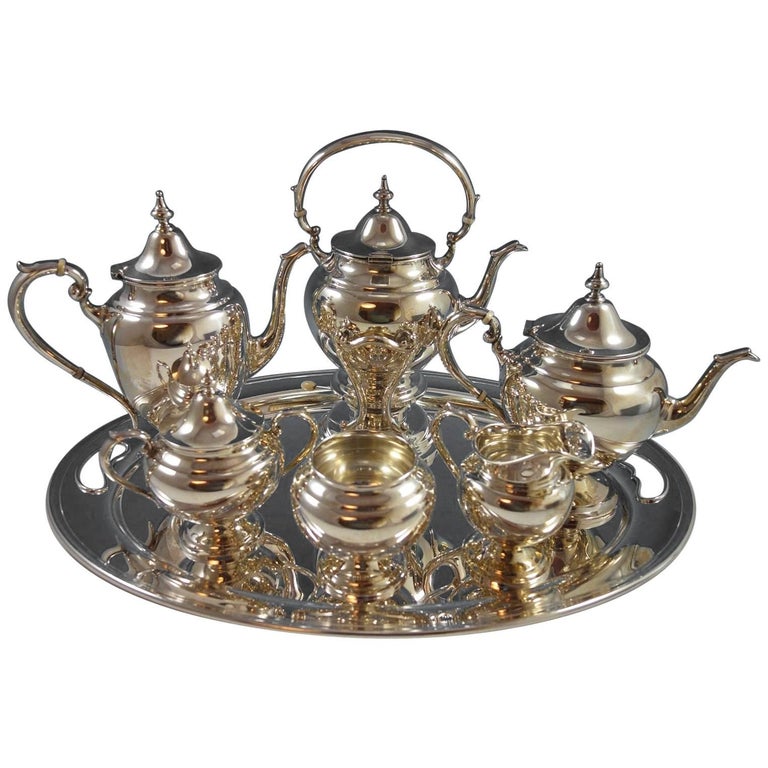 Puritan by Gorham Sterling Silver Tea Set SixPiece Set with Tray