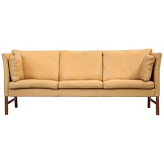 Danish Sofa Beige Three-Seat, 1970s