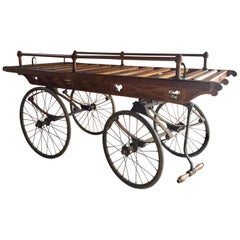 Antique Victorian Coach Built Oak Funeral Bier Carriage 19th Century, circa 1870