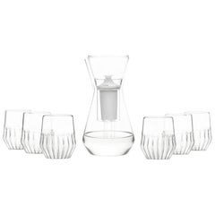 Talise Carafe Pitcher and Six Mixed Small Glasses by fferrone, Czech Republic