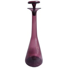 Large Vintage Purple Blenko Glass Decanter