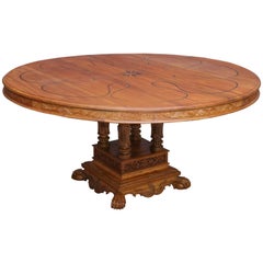 Superbly Handcrafted Midcentury Round Nedun Wood Table from Sri Lanka
