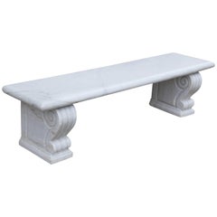 Vintage Midcentury Marble Garden Bench from a Park