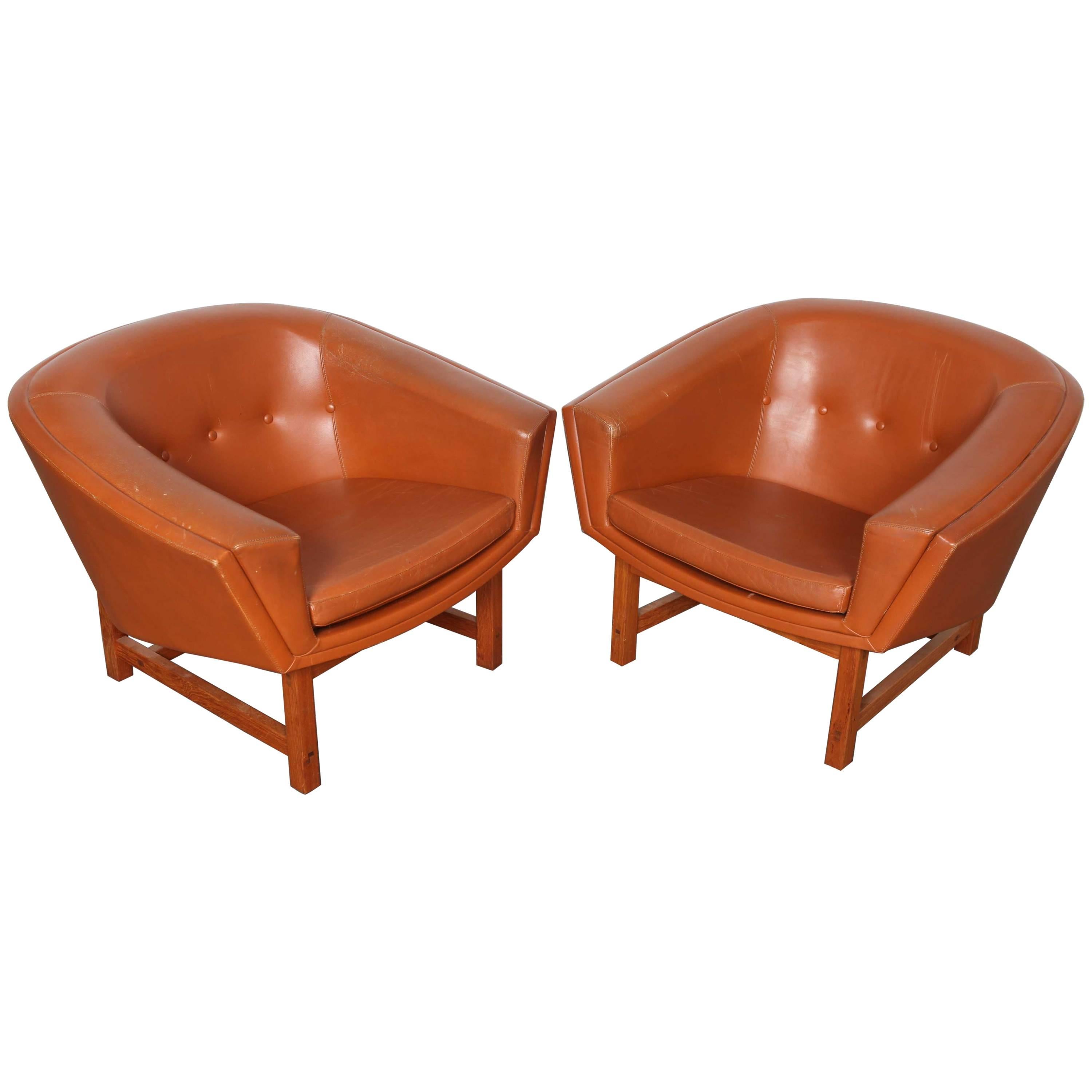 Swedish "Corona" Leather Lounge Chair by Lennart Bender