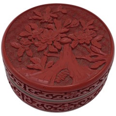 1950s Cinnabar Cloissonné Lidded Box