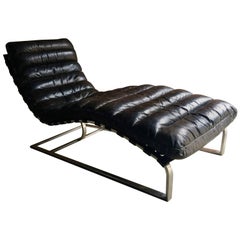 Used Midcentury Oviedo Leather Chaise Lounge