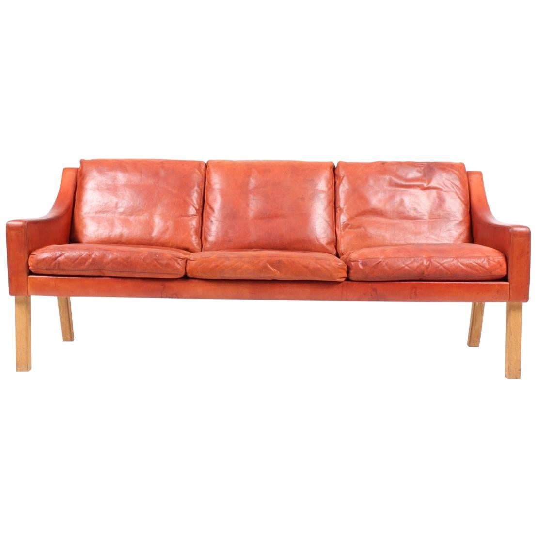 Sofa in Patinated Leather by Erik Jørgensen