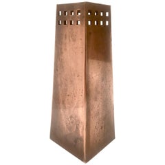 Roycroft Style Solid Copper Trapezoid Vase by Verdigris Copperworks of Berkley