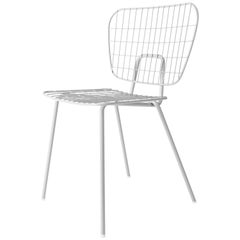 WM String Dining Chair by Studio WM, in Two-Pack, White Steel Frame