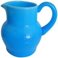 1960s Modern Blue Glass Pitcher by Erik Hoglund