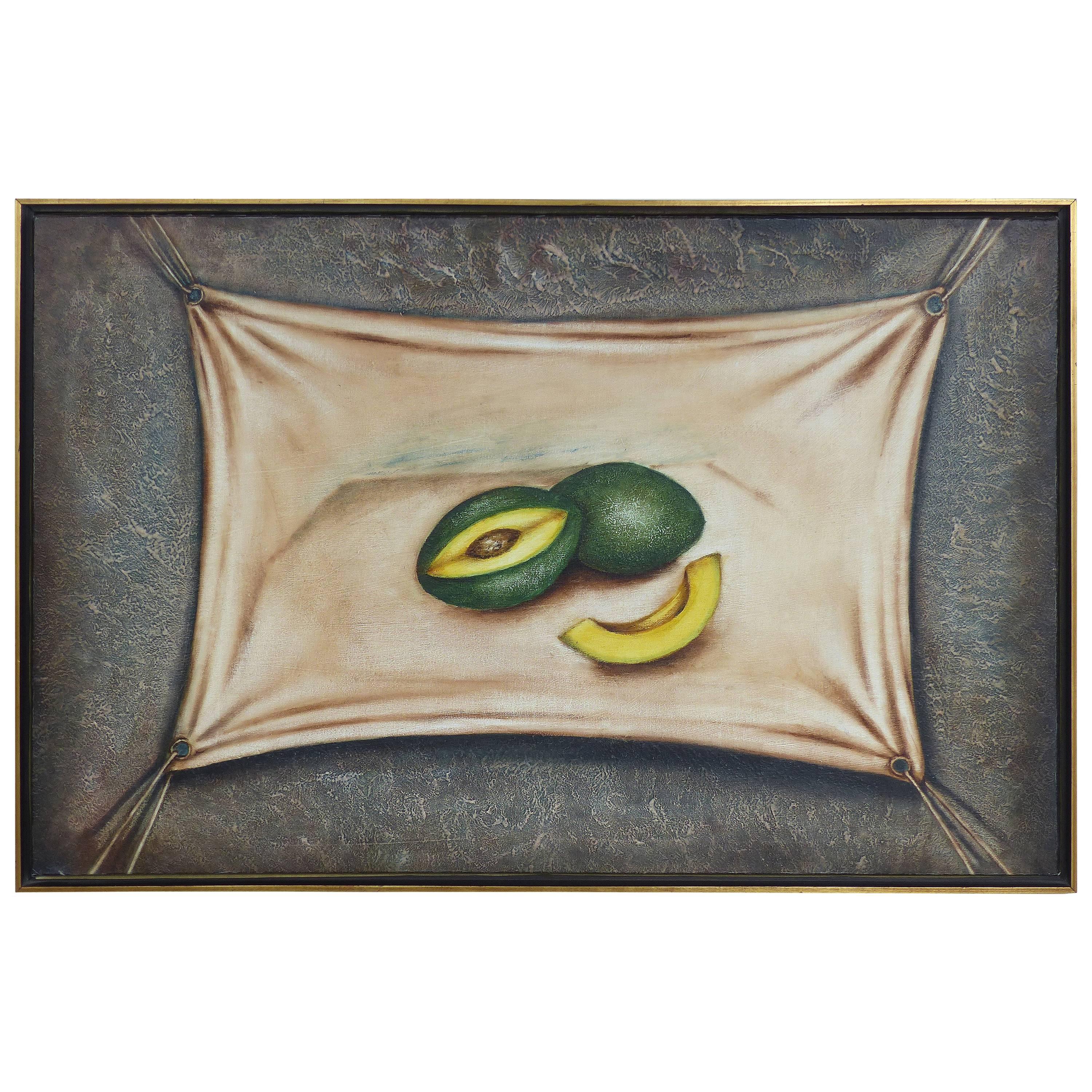  Cuban American Artist Nelson Franco Oil Painting on Canvas "Avocados" 