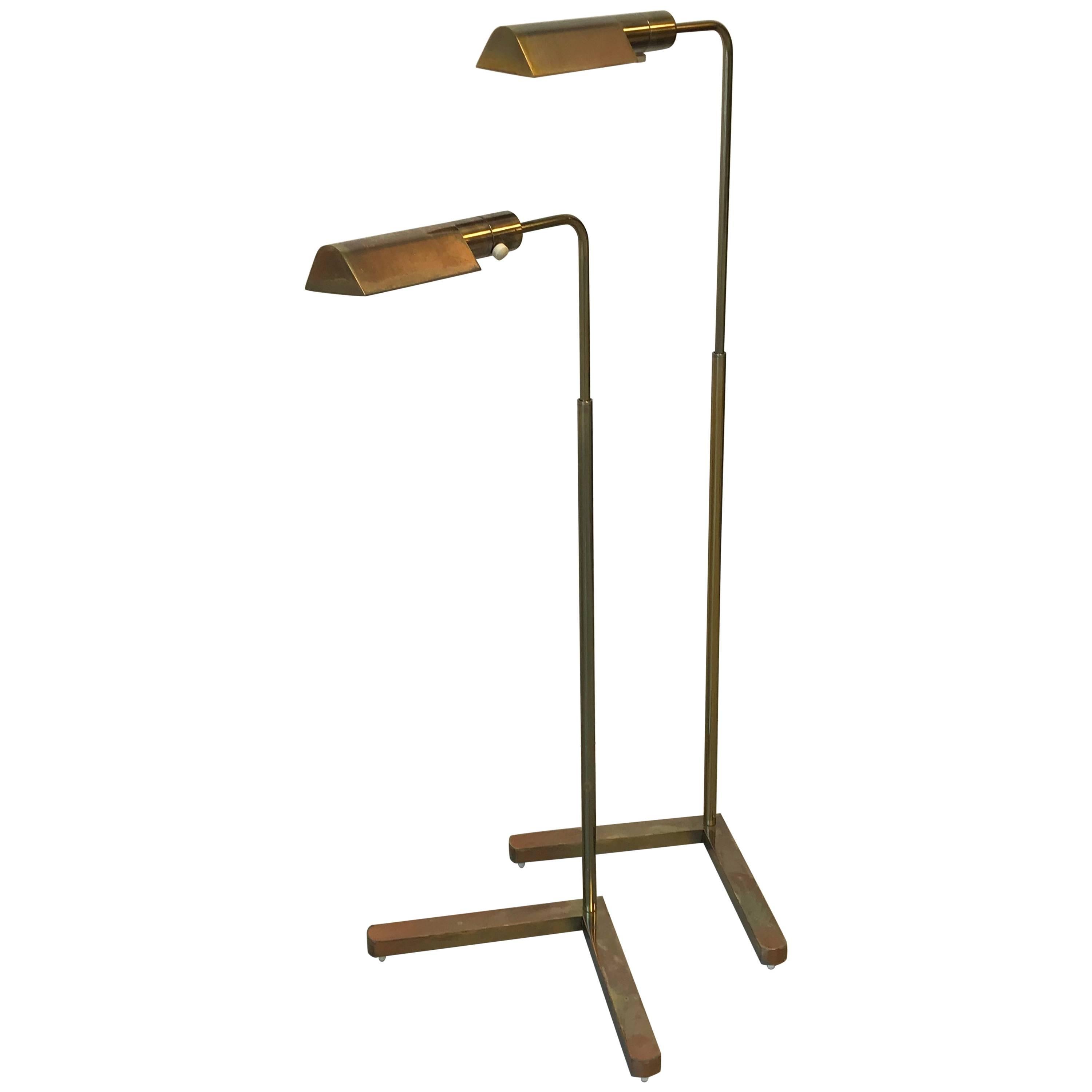 1970s Casella Floor Lamps in Bronze Finish, Pair