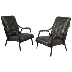Pair of Armchairs, Attributed to Jacques Quinet, France, 1950s 8
