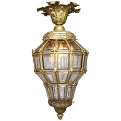 French Early 20th Century Louis XIV Style Gilt Bronze "Versailles" Style Lantern