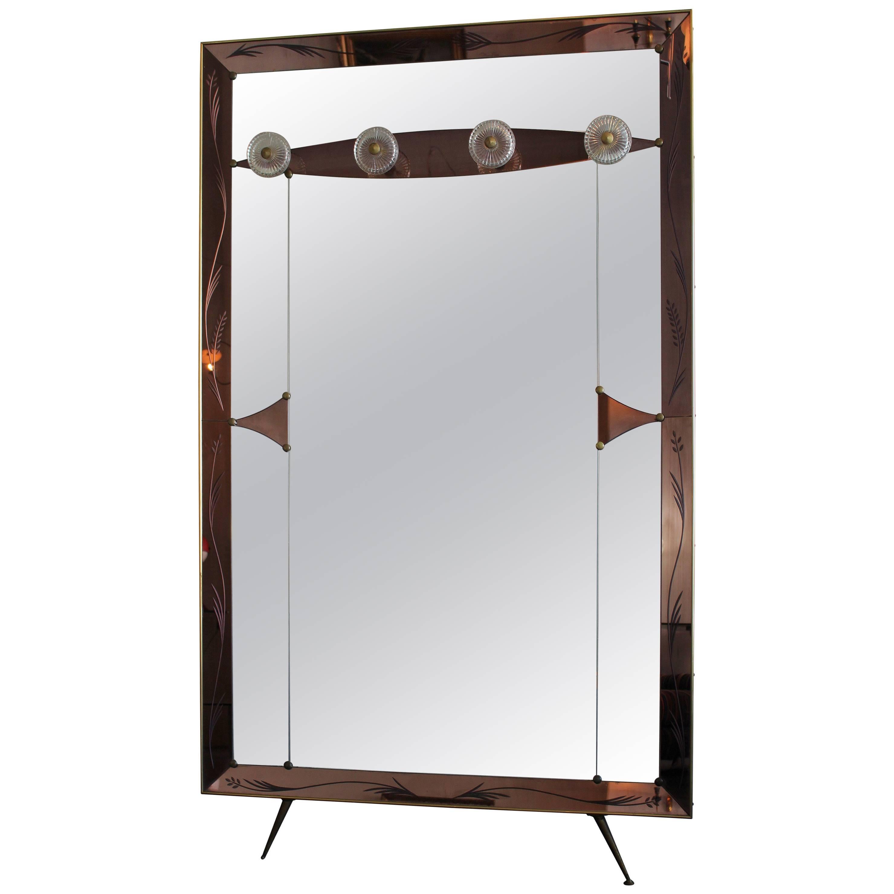 Italian Wall Mirror in Style of Max Ingrand for Fontana Arte For Sale