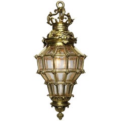 French Early 20th Century Louis XIV Style Gilt-Bronze "Versailles" Style Lantern