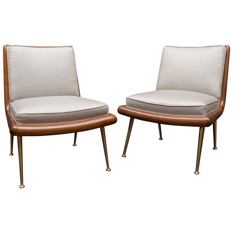 T.H. Robsjohn-Gibbings lounge chairs, 1950s, offered by DeAngelis