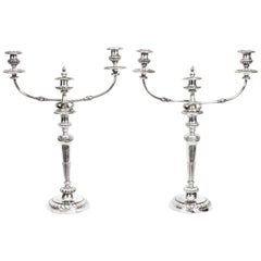 Antique Pair of George III Three-Light Candelabra Matthew Boulton, 1784